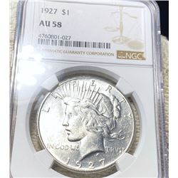 1927 Silver Peace Dollar NGC - AU58