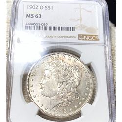 1902-O Morgan Silver Dollar NGC - MS63