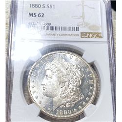 1880-S Morgan Silver Dollar NGC - MS62