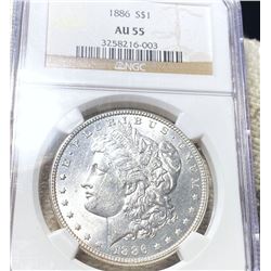 1886 Morgan Silver Dollar NGC - AU55