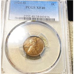1924-D Lincoln Wheat Penny PCGS - XF40