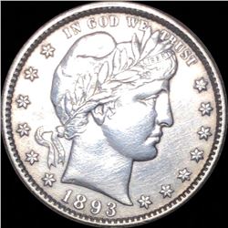 1893-O Barber Silver Quarter CLOSELY UNCIRCULATED