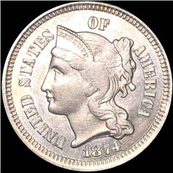 1874 Three Cent Nickel PROOF