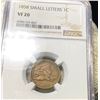 Image 1 : 1858 "SML LETTERS" Flying Eagle Cent NGC - VF20
