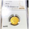 Image 1 : 1914 $2.50 Gold Quarter Eagle NGC - MS61