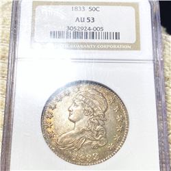 1833 Capped Bust Half Dollar NGC - AU53