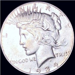 1934-S Silver Peace Dollar AU++
