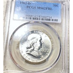 1962-D Franklin Half Dollar PCGS - MS 62 FBL