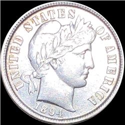 1894 Barber Silver Dime CLOSELY UNCIRCULATED