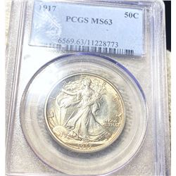 1917 Walking Half Dollar PCGS - MS63
