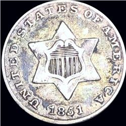 1851 Three Cent Nickel XF