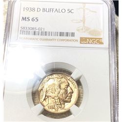1938-D Buffalo Head Nickel NGC - MS65