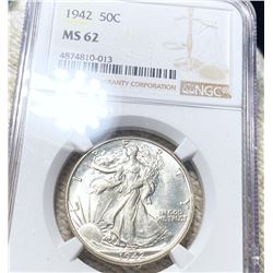 1942 Walking Half Dollar NGC - MS62