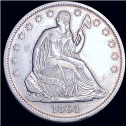 1864-S Seated Half Dollar NEARLY UNCIRCULATED