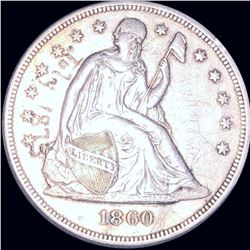 1860-O Seated Liberty Dollar NEARLY UNCIRCULATED