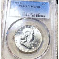 1962-D Franklin Half Dollar PCGS - MS 62 FBL