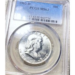 1962-D Franklin Half Dollar PCGS - MS 62 FBL
