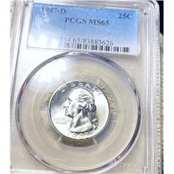 1947-D Washington Quarter PCGS - MS65