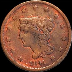 1841 Braided Hair Large Cent LIGHTLY CIRCULATED