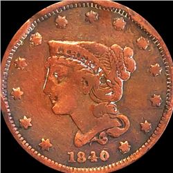 1840 Braided Hair Large Cent NICELY CIRCULATED