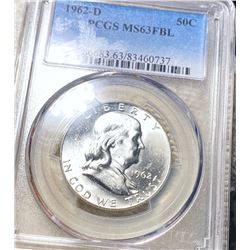1962-D Franklin Half Dollar PCGS - MS 63 FBL
