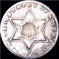 1858 Three Cent Silver XF