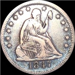 1847-O Seated Liberty Quarter XF+/AU
