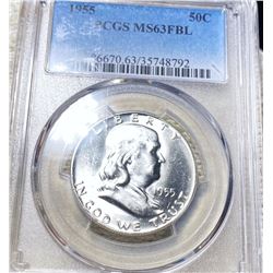 1955 Franklin Half Dollar PCGS - MS 63 FBL