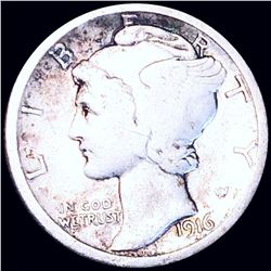 1916-D Mercury Silver Dime LIGHTLY CIRCULATED