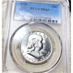 1955 Franklin Half Dollar PCGS - MS63