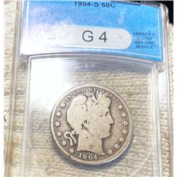 1904-S Barber Half Dollar ANACS - G4