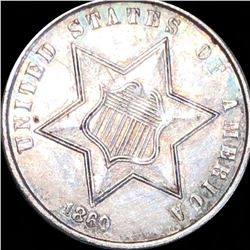 1860 Three Cent Silver UNCIRCULATED