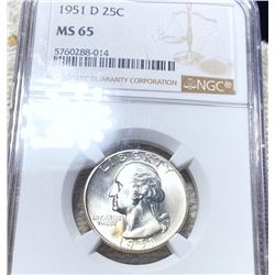 1951-D Washington Quarter NGC - MS65