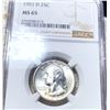 Image 1 : 1951-D Washington Quarter NGC - MS65