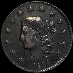 1834 Coronet Head Large Cent ABOUT UNCIRCULATED