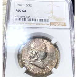 1961 Franklin Half Dollar NGC - MS64