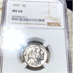 1937 Buffalo Head Nickel NGC - MS64