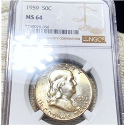 1959 Franklin Half Dollar NGC - MS64