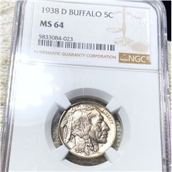1938-D Buffalo Head Nickel NGC - MS64