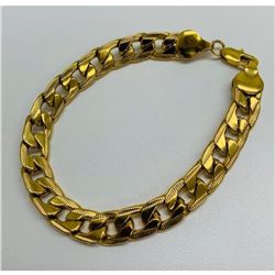 Mens 14kt Gold Plate Cuban Link Bracelet
