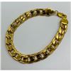 Image 1 : Mens 14kt Gold Plate Cuban Link Bracelet