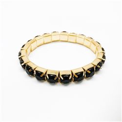 Black Semi-Precious Stone Gold Toned Bracelet