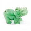 Image 1 : Asian Hand Carved Green Jade Elephant Figure