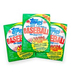 3 Vintage Topps 1984 Unopened Baseball Card Packs