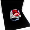 Image 1 : Miao Silver Ring With Red Semi Precious Stone