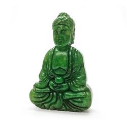 Chinese Carved Green Jade Resting Buddha Figure