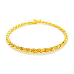 Ladies 10k Yellow Gold Plated Rope Braid Bracelet