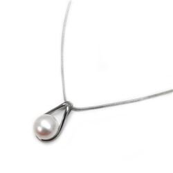 Pearl Mounted Pendant On 925 Snake Link Necklace