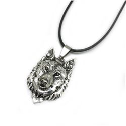 Beautiful Tibetan Silver Wolf Head Pendant Accompanied With Necklace