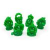 Image 2 : Set of 6 Green Resting Buddha Figures